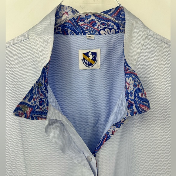 Royal Highness Equestrian Women 52 Blue Long Sleeve Flip Cuff Riding Shirt - Picture 5 of 10